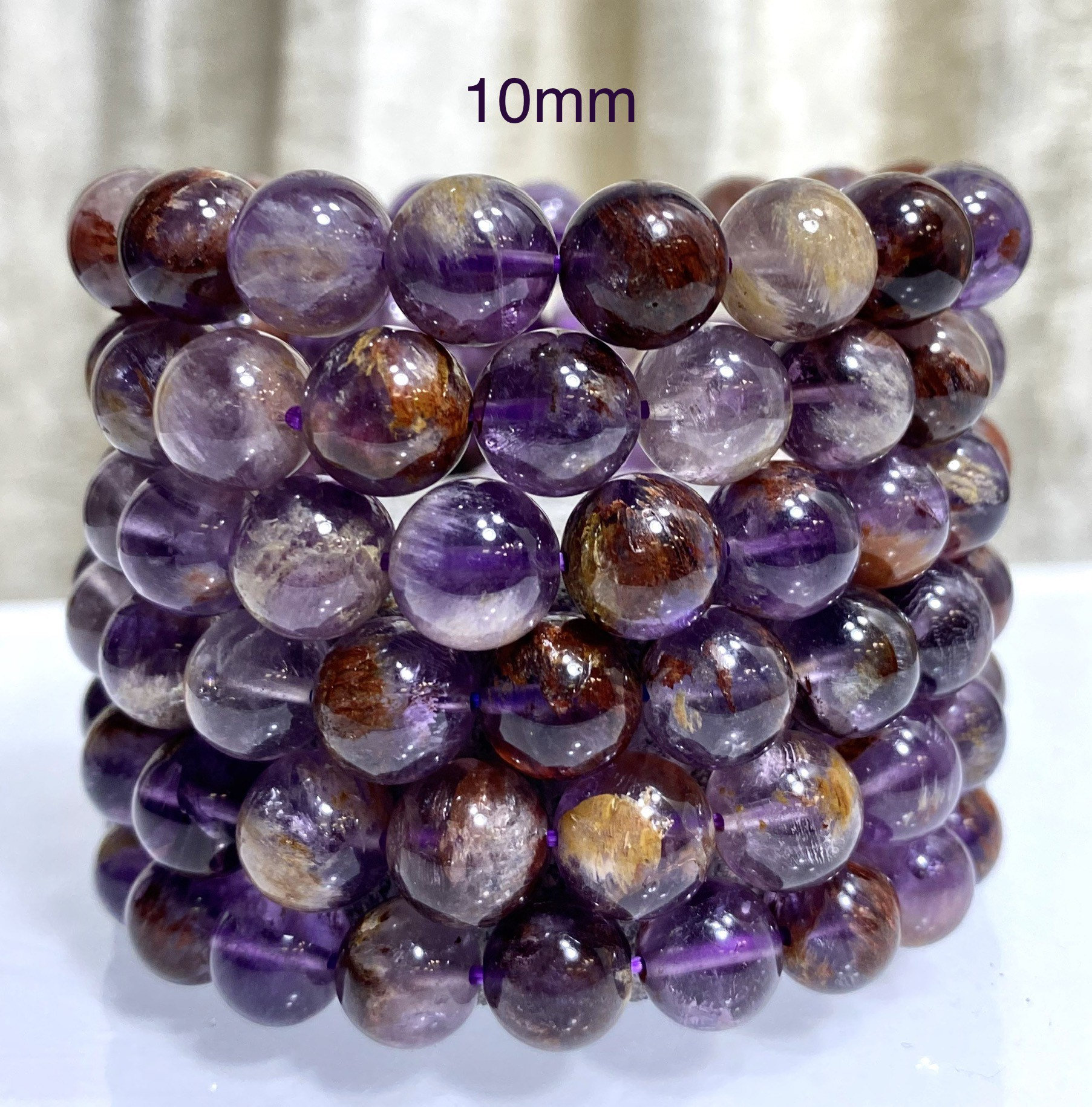 Wholesale 6 Pcs Natural Super Seven 10mm 7.5” Crystal Healing Stretch…