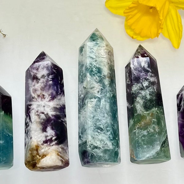 Wholesale Lot 1 Lb Natural Feather Fluorite Obelisk Point Crystal Natural Energy