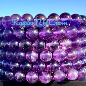 Wholesale 6 Pcs Natural Amethyst 7.8-8mm 7.5” Crystal Healing Stretch Bracelet