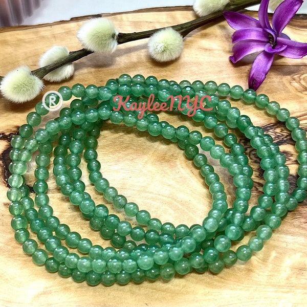 Wholesale Lot 6 Pcs Natural Aventurine 4mm 7.5” Crystal Healing Stretch Bracelet