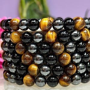 Wholesale 6 Pcs 8mm Protection Natural Crystal Healing Stretch Bracelet 7.5"