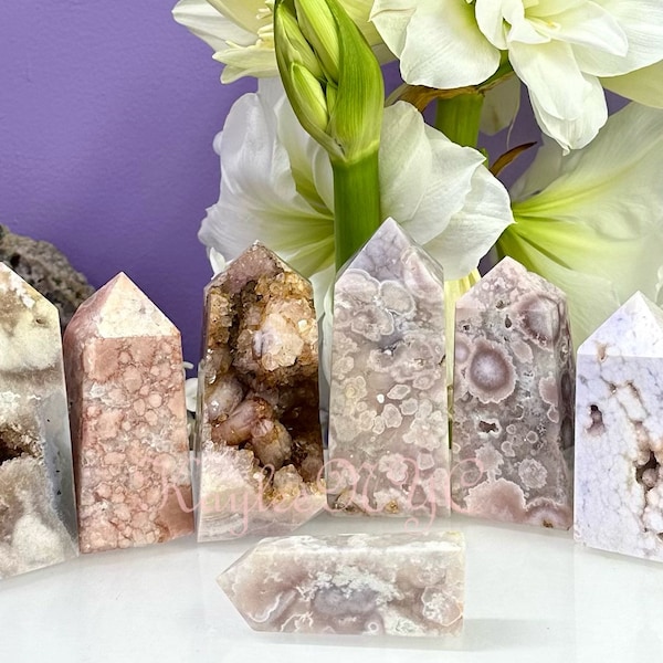 Wholesale Lot 3 Lbs Natural Pink Amethyst with Flower Agate Obelisk Tower Point Crystal Healing Energy