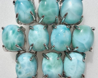 Partihandel 5 par örhängen i naturlig Larimar 7 x 9 mm