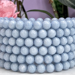 Großhandel 6er-Pack Angelit-Naturkristall-Heilarmband (6 mm, 7,5 Zoll)