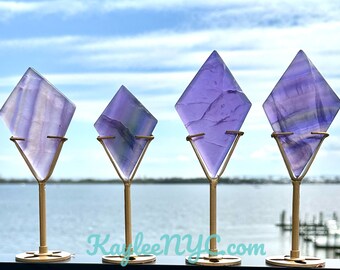 Wholesale Lot 4 pcs Natural Fluorite Diamond w/stand Healing Energy