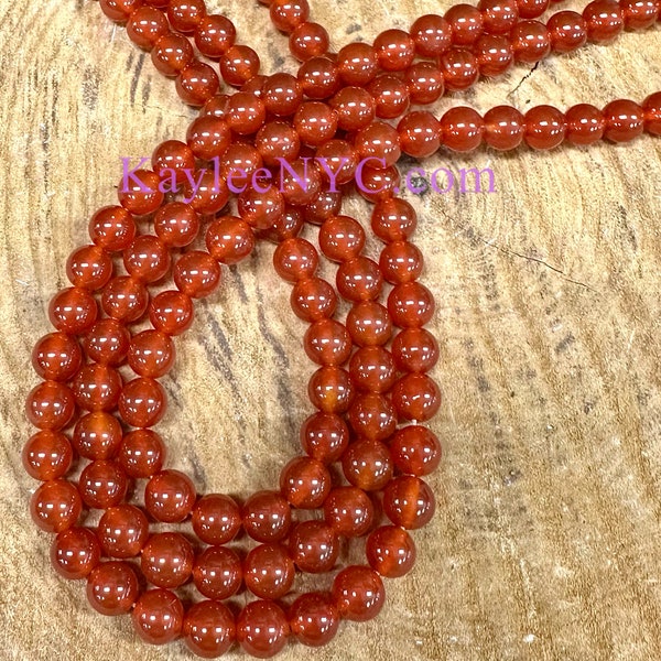 Wholesale 3 strands 8mm Natural Carnelian beads 15.5”