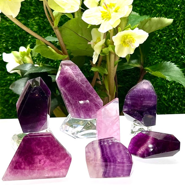 Wholesale Lot 2 lbs Natural Purple Fluorite Crystal Polished Freeform Healing Energy