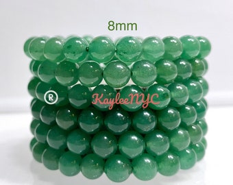 Wholesale Lot 6 Pcs Green Aventurine 8mm 7.5” Crystal Healing Stretch Bracelet