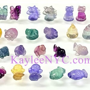 Wholesale Lot 26 Stück Mix Mini Candy Fluorit Kristall Carvings Healing Energy