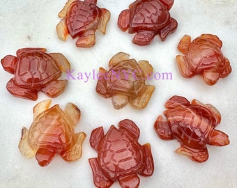 Wholesale Lot 8 Pcs Natural Carnelian Turtle 1.5”  Healing Energy