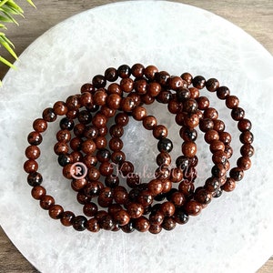 Wholesale Lot 6 Pcs Natural Mahogany Obsidian 6mm 7.5 Crystal Healing Stretch Bracelet image 2