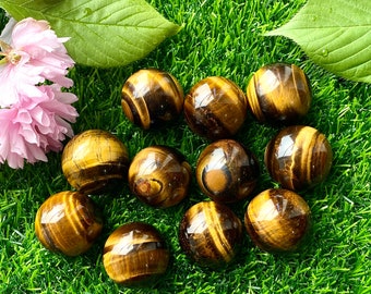 Wholesale Lot 1 Lb Natural Tiger Eye Spheres Crystal Ball Energy Healing