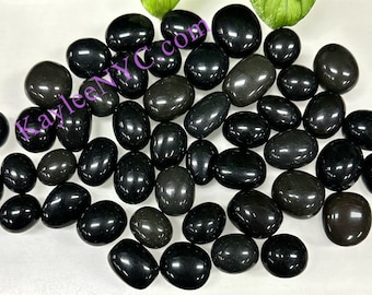 Wholesale Lot 2 lbs Natural Black Obsidian Tumble Crystal Nice Quality Healing Energy