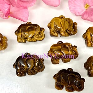 Wholesale Lot 8 PCs Natural Tiger Eye Elephant Healing Energy 2.2cm