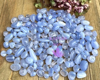 Wholesale Lot 1 lb Natural Blue Chalcedony Mini Tumble Healing Energy Nice Quality