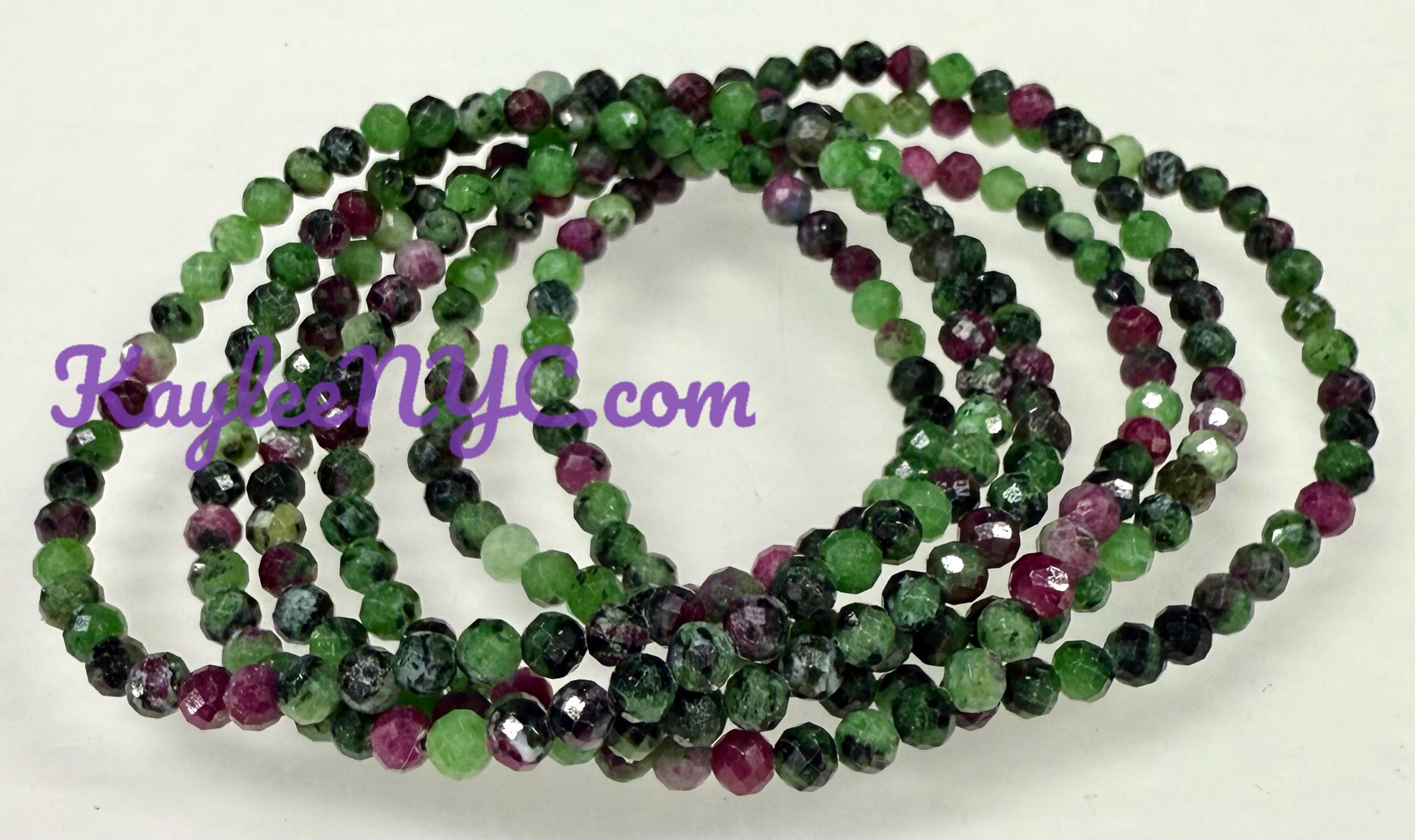Bracciale Tamashii® Classico Originale con pietre 8 mm Zoisite Rubino