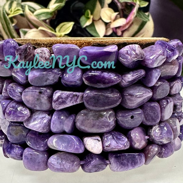 Wholesale 6 Pcs 7.5” Natural Charoite tumble Stretch Bracelet Crystal Healing