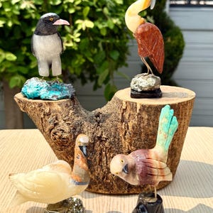 Wholesale Lot 4 Pcs Mix Natural Crystal Birds Healing Energy