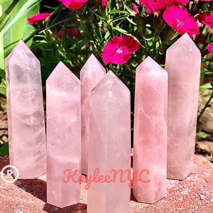 Wholesale Lot 1 lb Natural Rose Quartz Tower Obelisk Point Wand Crystal Energy Healing