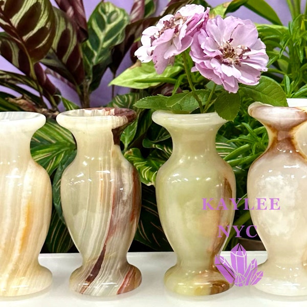 Wholesale Lot 4 Pcs Natural Green Onyx Vase Healing Energy