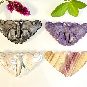 Wholesale Lot 4 PCs 3” Natural Crystal Butterfly Healing Energy