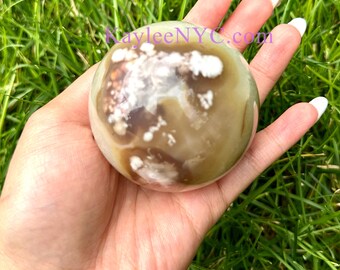 卸売ロット 4-5 個 天然グリーンフラワー瑪瑙球 クリスタルボール 4.8