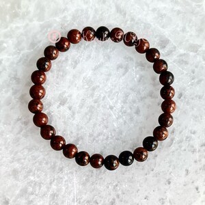 Wholesale Lot 6 Pcs Natural Mahogany Obsidian 6mm 7.5 Crystal Healing Stretch Bracelet image 5