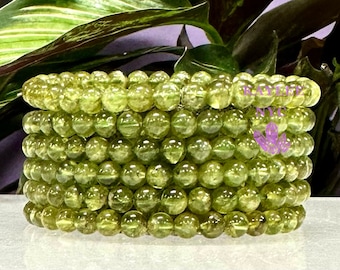 Groothandel 6 stuks natuurlijke Peridot 5-6 mm ~ 7 "Crystal Healing Stretch armband