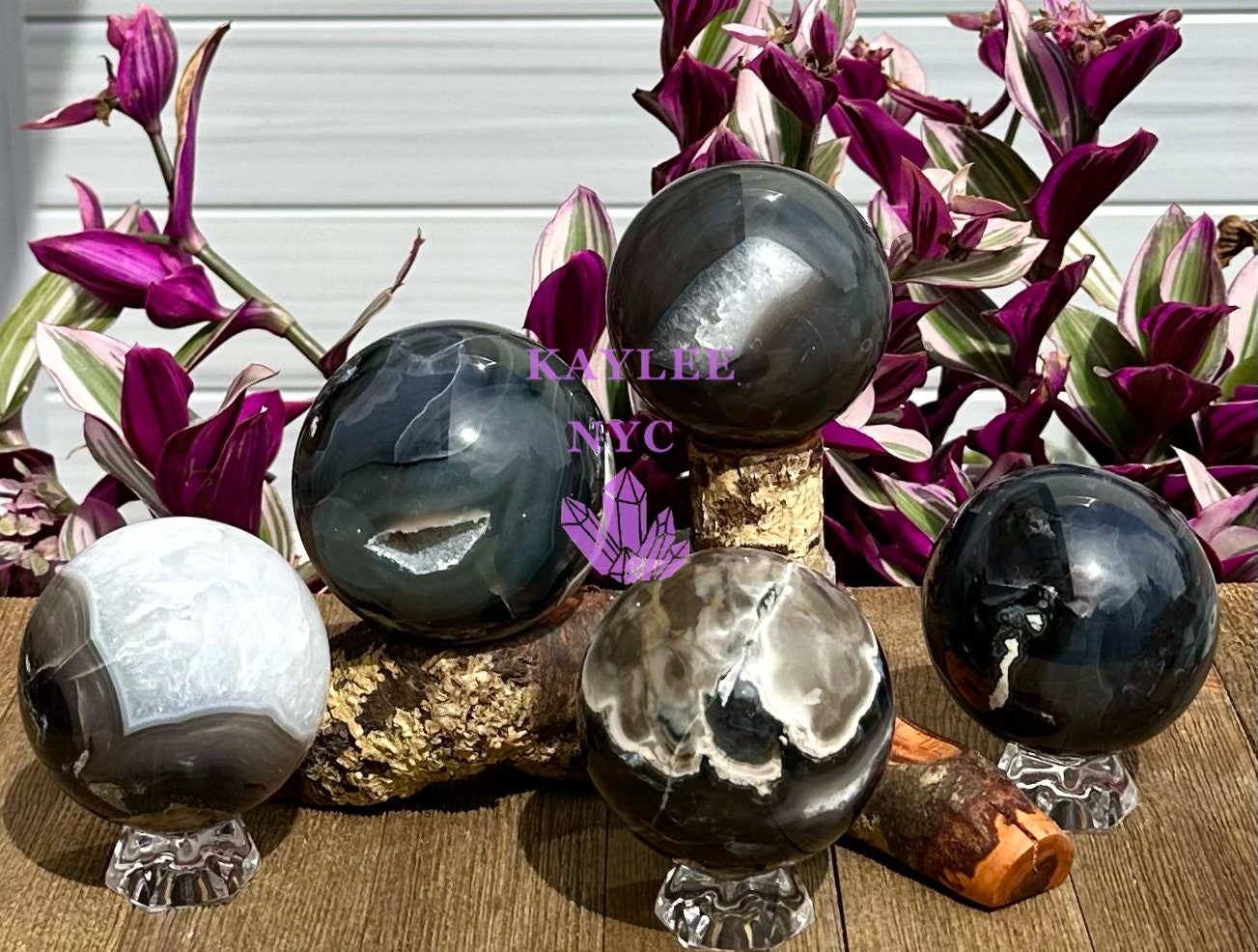 卸売ロット 4-5 個 天然火山瑪瑙球 クリスタルボール 4.9-5ポンド