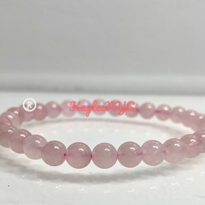 Wholesale 6 Pcs Natural Rose Quartz 6mm 7.5 Crystal Healing Stretch Bracelet image 3