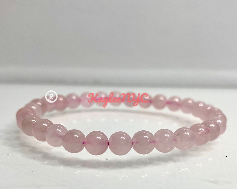 Wholesale 6 Pcs Natural Rose Quartz 6mm 7.5 Crystal Healing Stretch Bracelet image 3