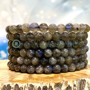 Wholesale 6 Pcs Natural Labradorite Bracelet 6mm 7.5” Healing Energy Crystal