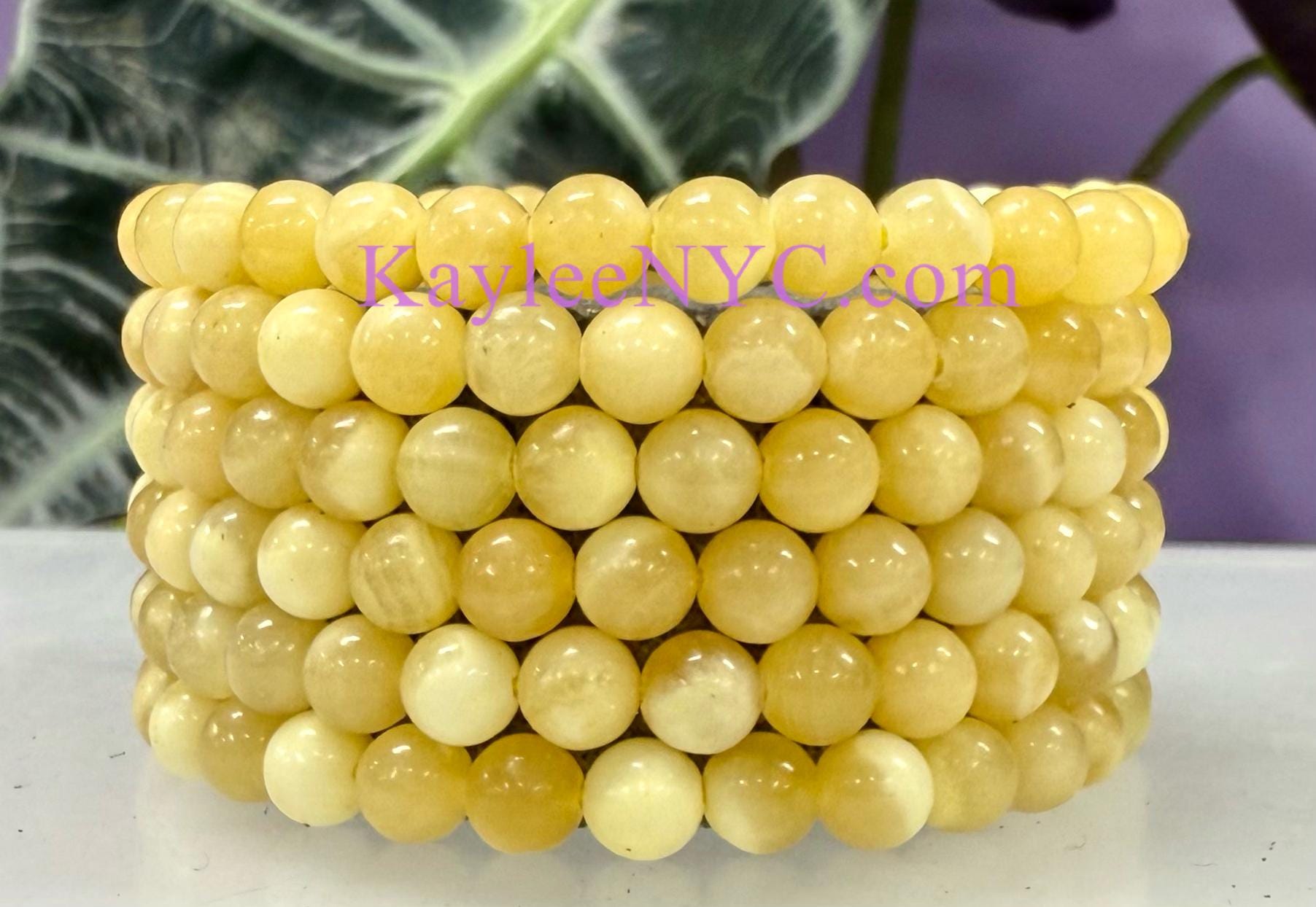 Wholesale 6 Pcs Natural Orange Calcite 6mm 7.5” Crystal Healing Stretch Bracelet