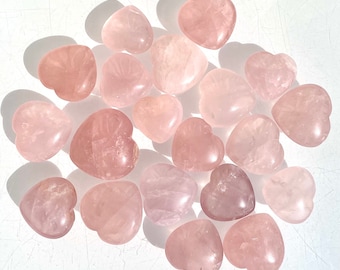 Wholesale Lot 1 lb Natural Rose Quartz Heart Crystal Quality Healing