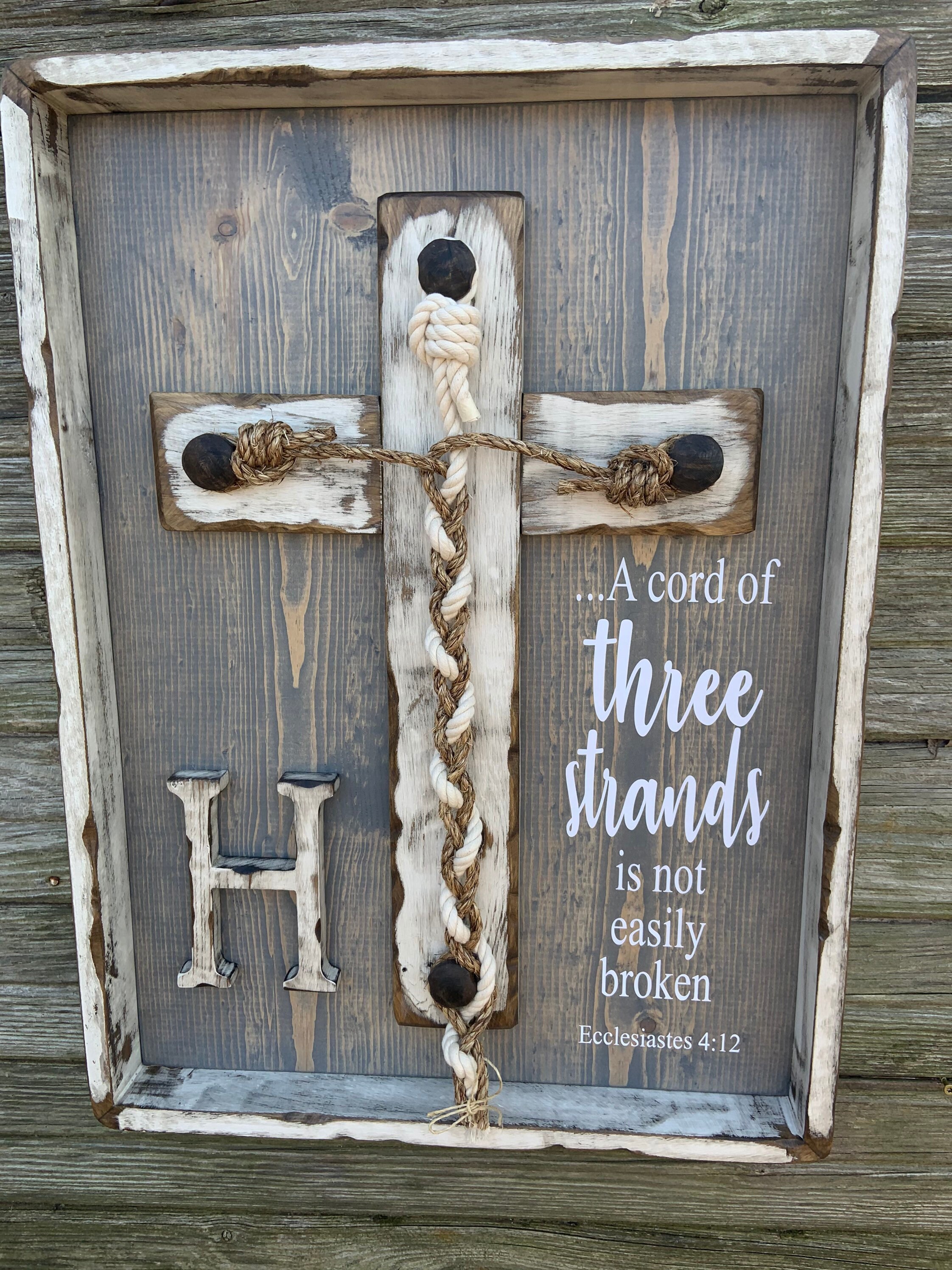 Wedding Braid Cross Sign, Cord of Three Strands Unity Ceremony, Rustic ...