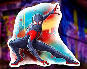 Spiderman Spiderverse Vinyl Sticker |  Vinyl Decal Sticker for Laptop, Skateboard and Phone Case