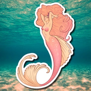 Rose Gold Mermaid Vinyl Sticker |  Vinyl Decal Sticker for Laptop, Skateboard and Phone Case