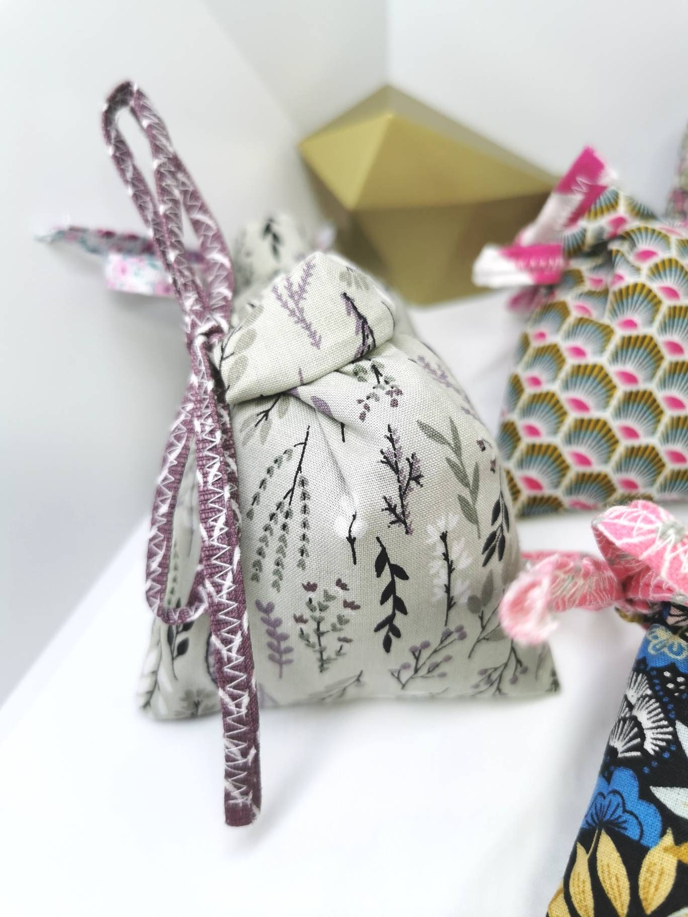 Sachet de Lavande, Lavande Bio, Sac en Tissu, Parfum d'intérieur, Sachet Parfumé Pour Armoire et Lin