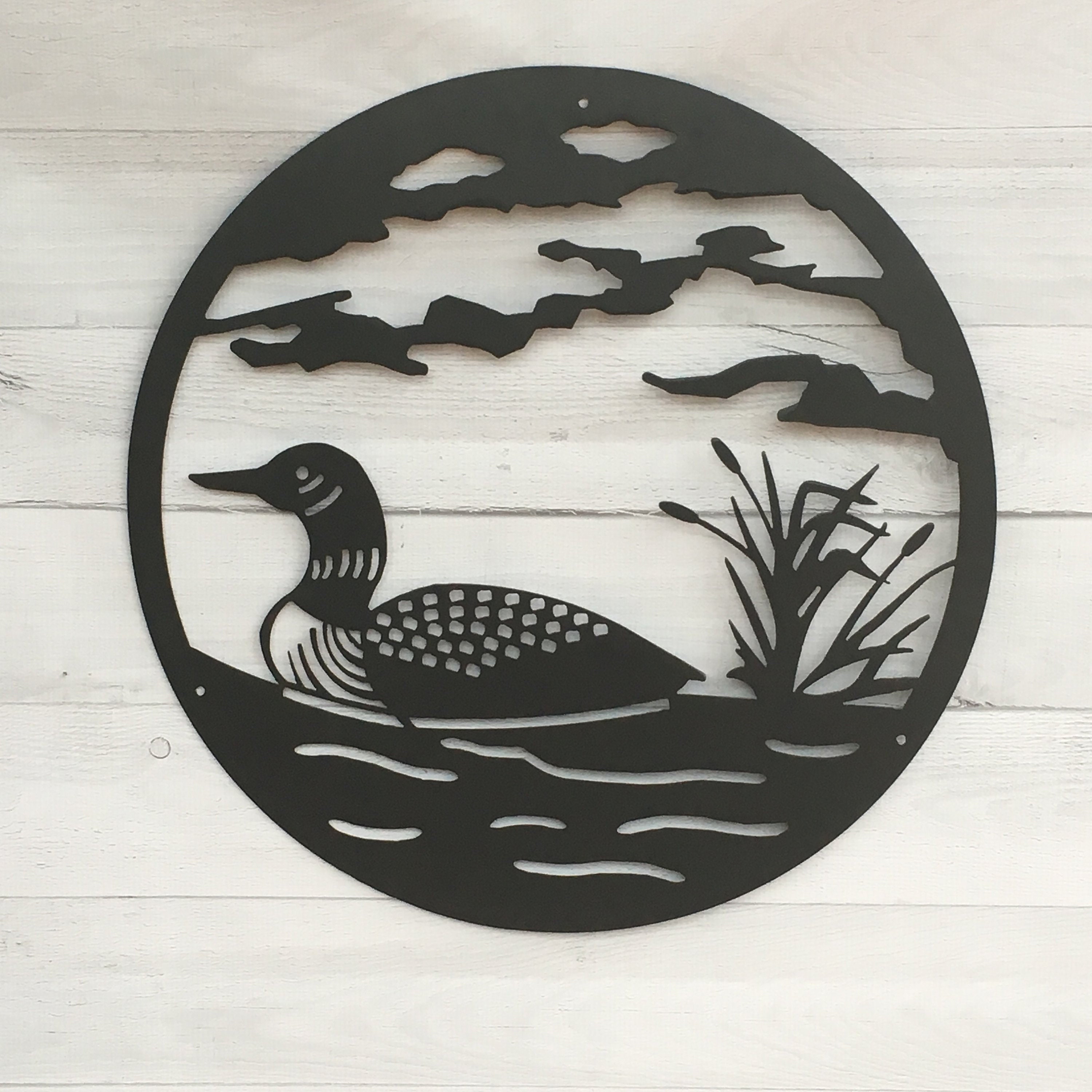 Loon Wildlife Metal Art Loon Wall Art Loon Decor W21A Etsy Canada