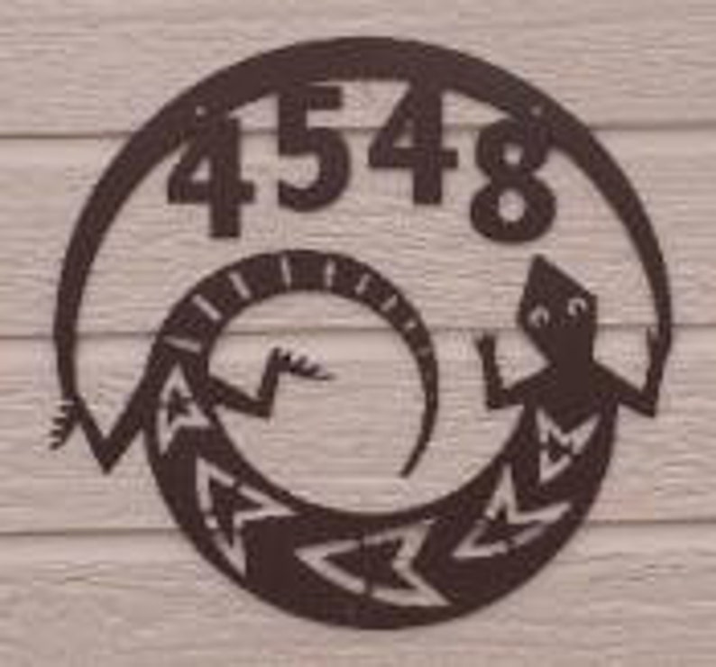 Southwest Theme Name Plaque, Gecko Wall Art, Gecko Address Sign, HN1-1 image 2