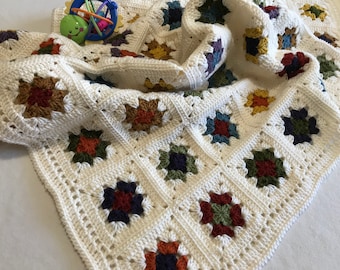 granny square baby blanket, nursery decor, crochet baby blanket, baby shower gift