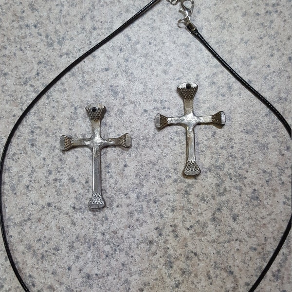 Cross Necklace, NATURAL