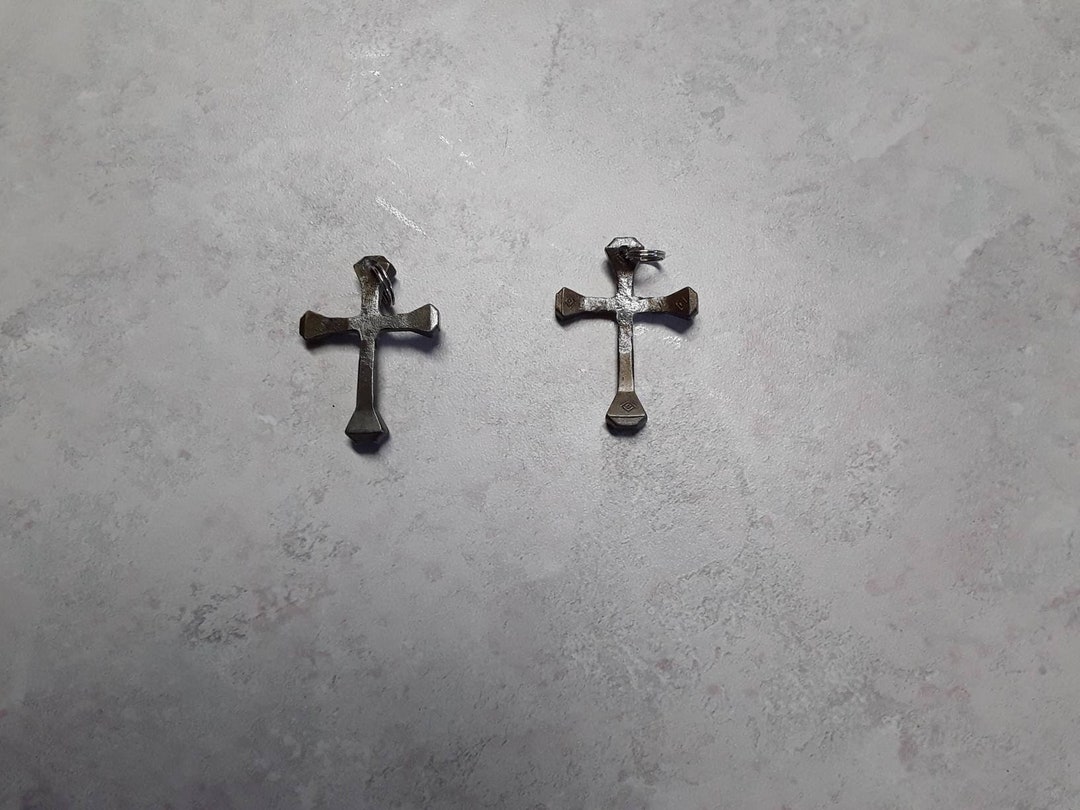 Handmade Horseshoe Nail Cross Pendant Etsy