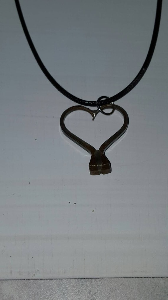 Horseshoe Nail Heart Necklace NATURAL Etsy