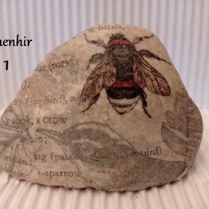 INSECT PAPERWEIGHT, decoupage stone, 3 versions paperweights, menhir and incense burners image 2