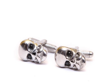 Celtic Skull with Mustache Cufflink Set