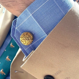 Handmade Vintage Filigree Cufflinks: 14k Gold Finish, Groomsmen Gift