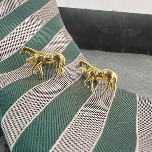 Horse Cufflink  in 14k Gold Finish, Rider Horse Cufflink, Valentine&#39;s Gift, Gift for him , animal cufflinks, Designer Cufflink