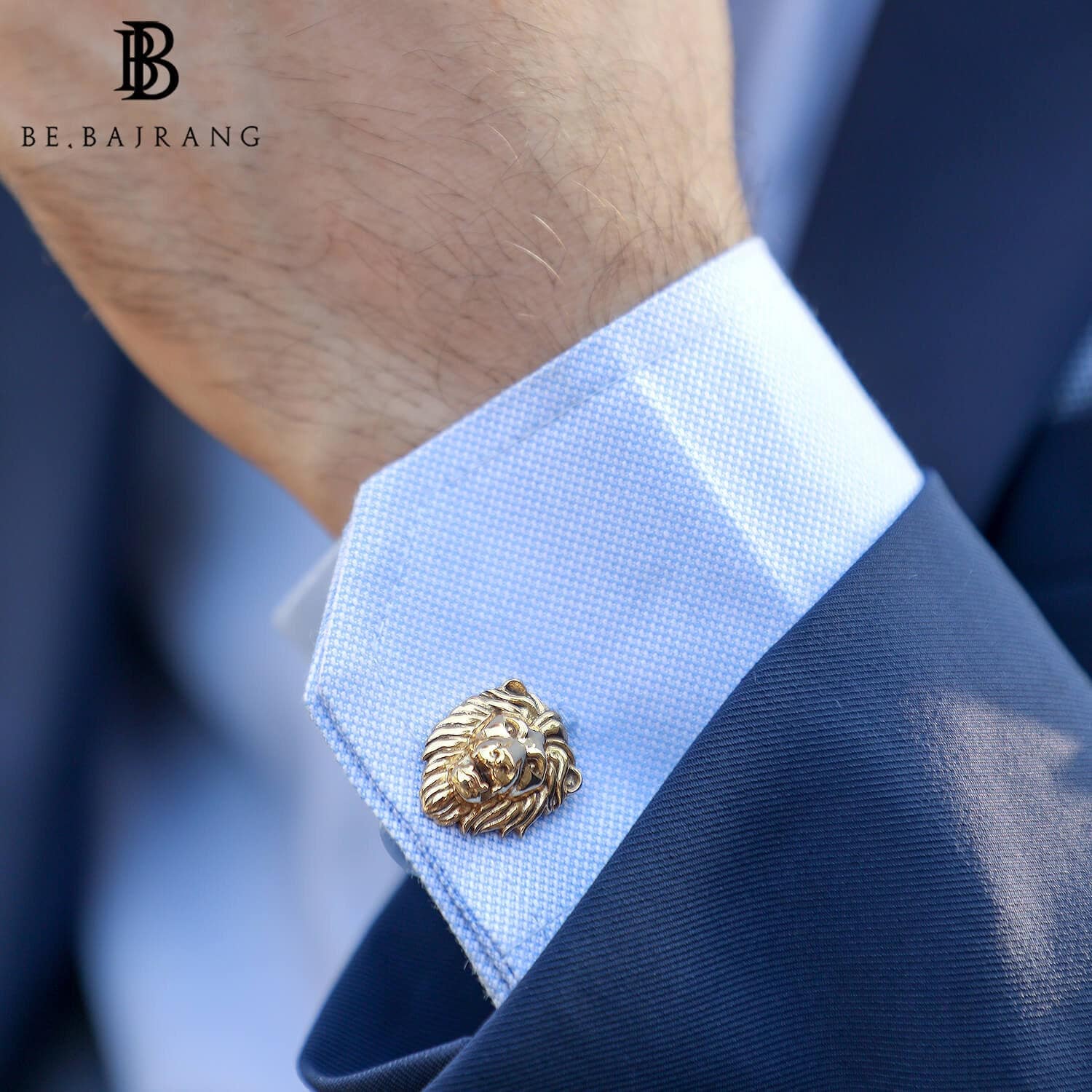 Gold and store silver cufflinks