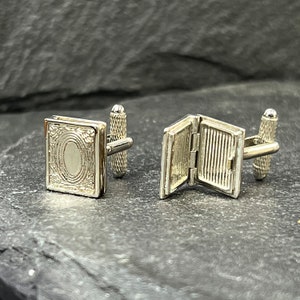 Personalized book cufflink for men, cool gifts for men, best man gifts, Personalised photo cufflinks, Formal accessories, corporate gifts